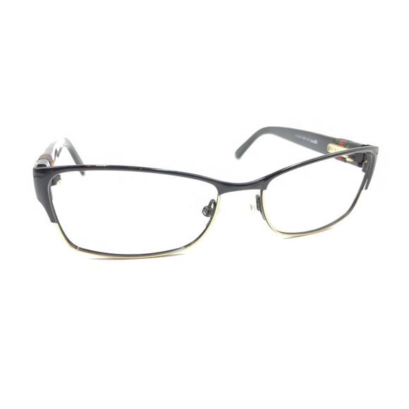 Gucci GG 4244 WRU Black Gold Eyeglasses Frames 53-16 135 Italy Designer Women